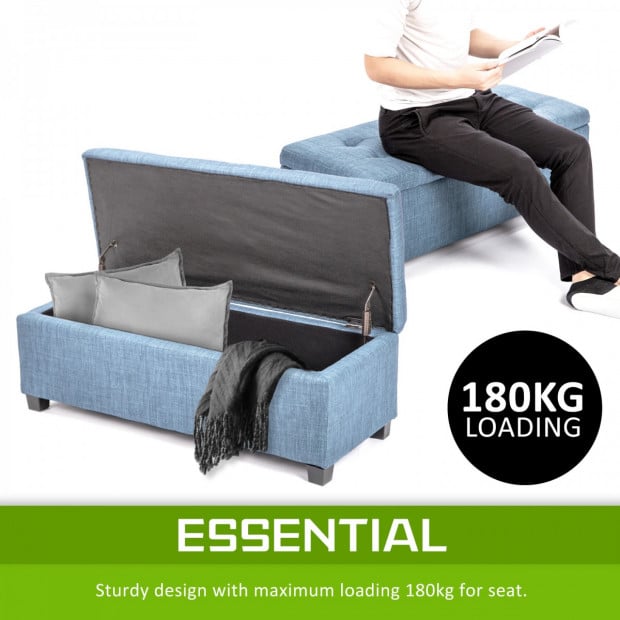 Storage Ottoman Fabric - LIGHT GREY Image 3