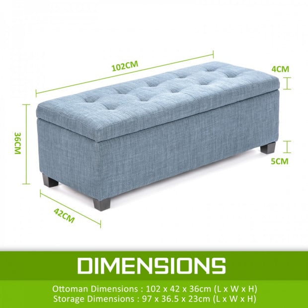 Storage Ottoman Fabric - LIGHT GREY Image 9