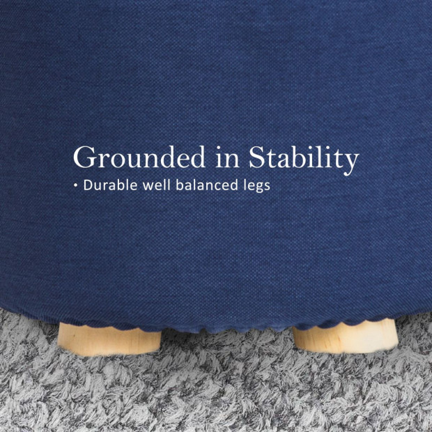 2X Round Foot Stool - DARK BLUE Image 6