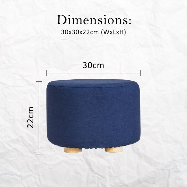 2X Round Foot Stool - DARK BLUE Image 8