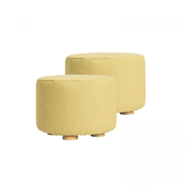 2X Round Foot Stool - MUSTARD YELLOW