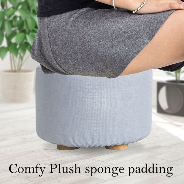 2X Round Foot Stool - LIGHT BLUE Image 3