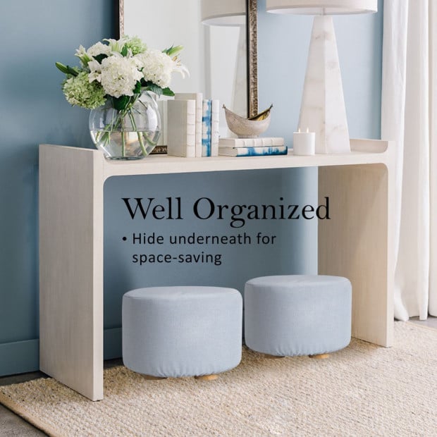 2X Round Foot Stool - LIGHT BLUE Image 4