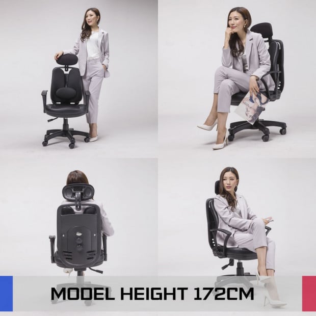 Korean Office Chair SUPERB - BLACK Image 2