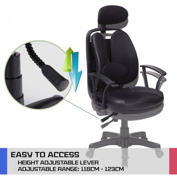 Korean Office Chair SUPERB - BLACK Image 3