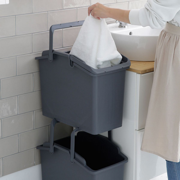 2X Multipurpose Laundry Basket - DARK GREY Image 3