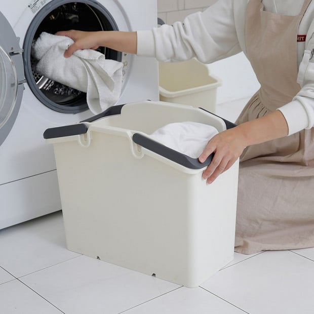 2X Multipurpose Laundry Basket - IVORY Image 2