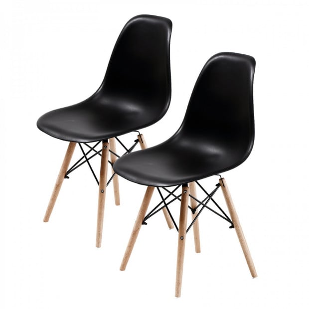 Replica Eames DSW Dining Chair - BLACK X2