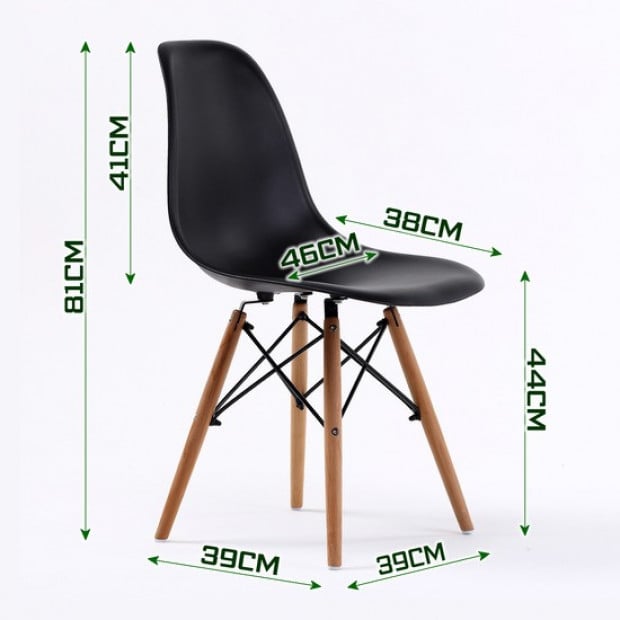 Replica Eames DSW Dining Chair - BLACK X2 Image 7