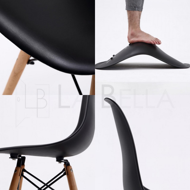 Replica Eames DSW Dining Chair - BLACK X4 Image 2