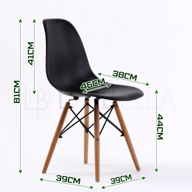 Replica Eames DSW Dining Chair - BLACK X4 Image 8