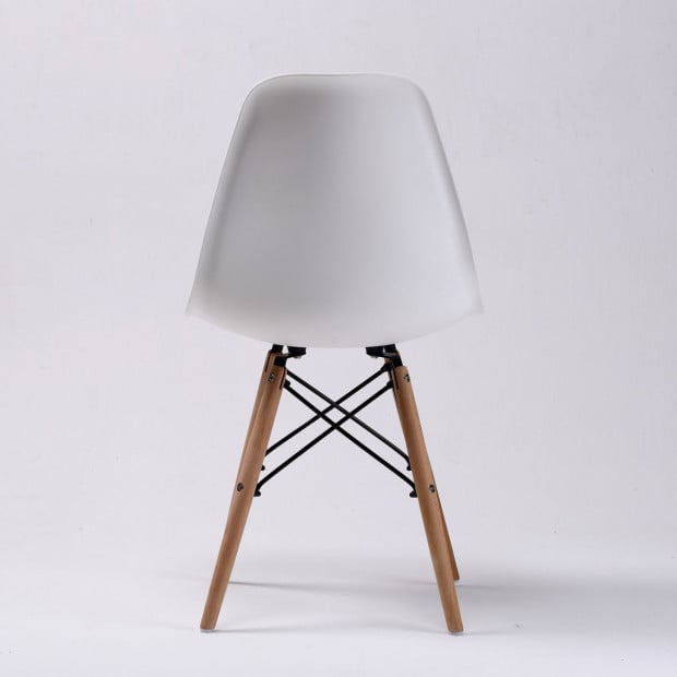 4x DSW Dining Chairs Retro Furniture - WHITE Image 6