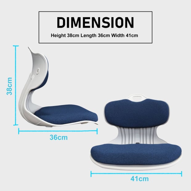 Korean Slender Posture Correction Chair - Blue Image 12