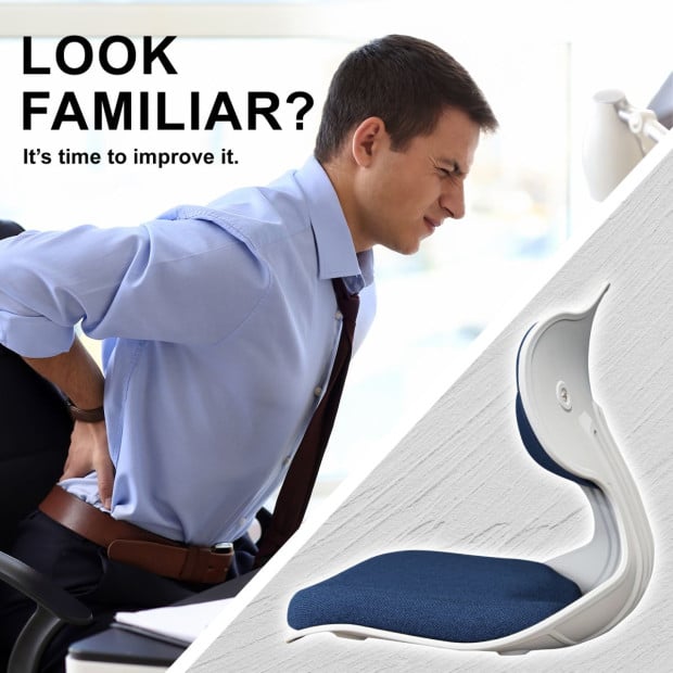 Korean Slender Posture Correction Chair - Blue Image 3