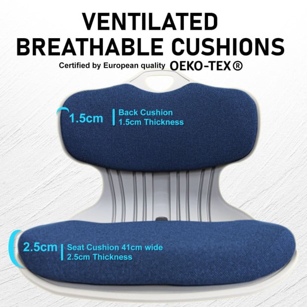 Korean Slender Posture Correction Chair - Blue Image 4