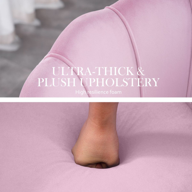 Armchair Velvet Shell Scallop - Pink Image 10