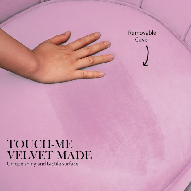 Armchair Velvet Shell Scallop - Pink Image 7