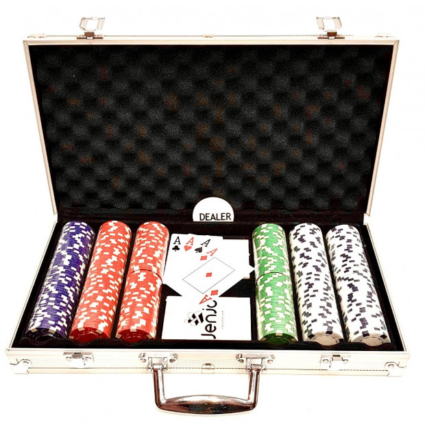 Jenjo Poker Sets With Premium Plastic Playing Cards