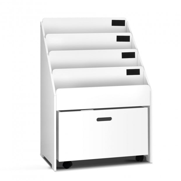 Kids Wooden Bookshelf - White