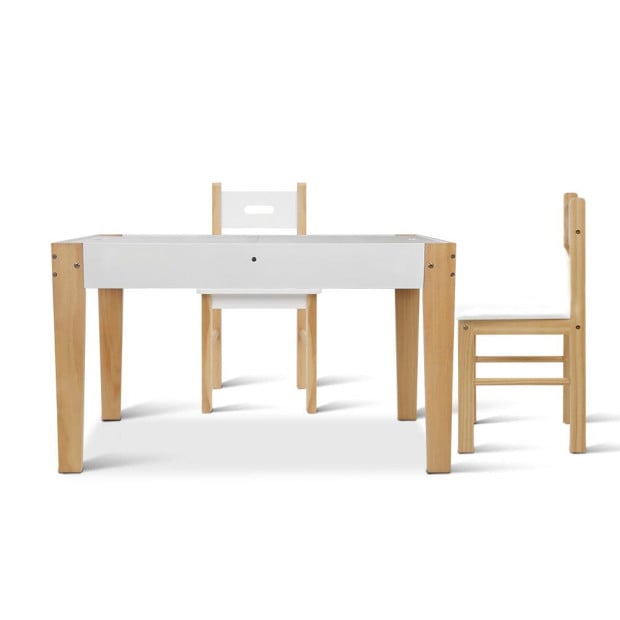 Kids Table Chair Set Children Storage Study Desk Toy Play Chalkboard Image 3