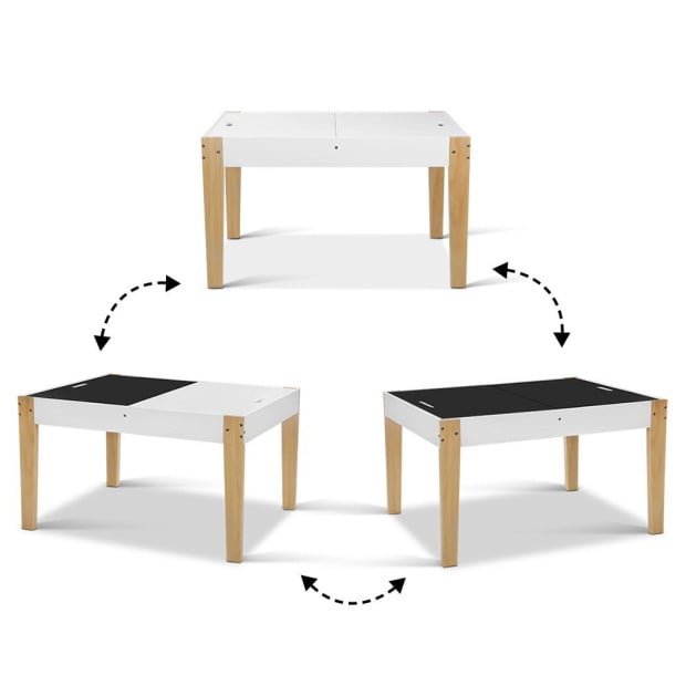 Kids Table Chair Set Children Storage Study Desk Toy Play Chalkboard Image 6