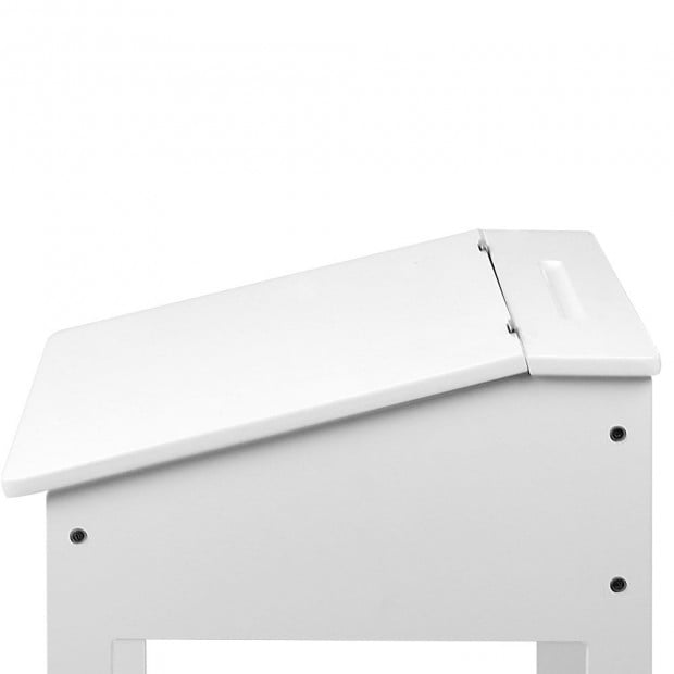 Kids Lift-Top Desk and Stool - White Image 7