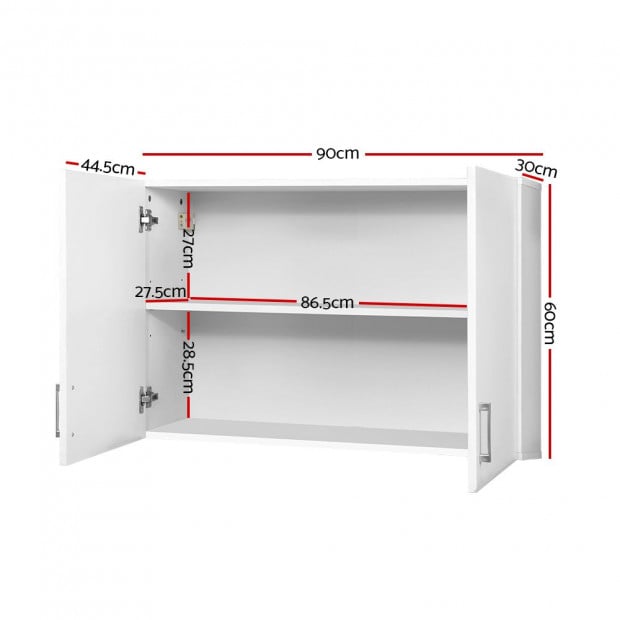 Bathroom Kitchen Bedroom Cabinet Storage Unit Cupboard Organizer White Image 2