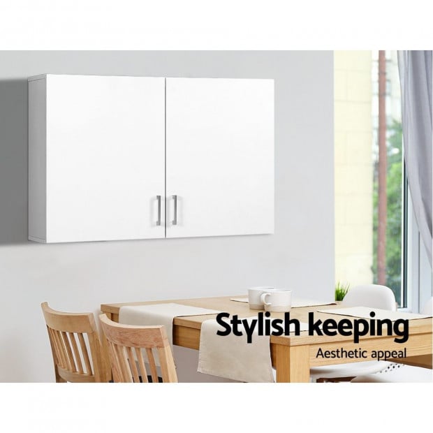 Bathroom Kitchen Bedroom Cabinet Storage Unit Cupboard Organizer White Image 4