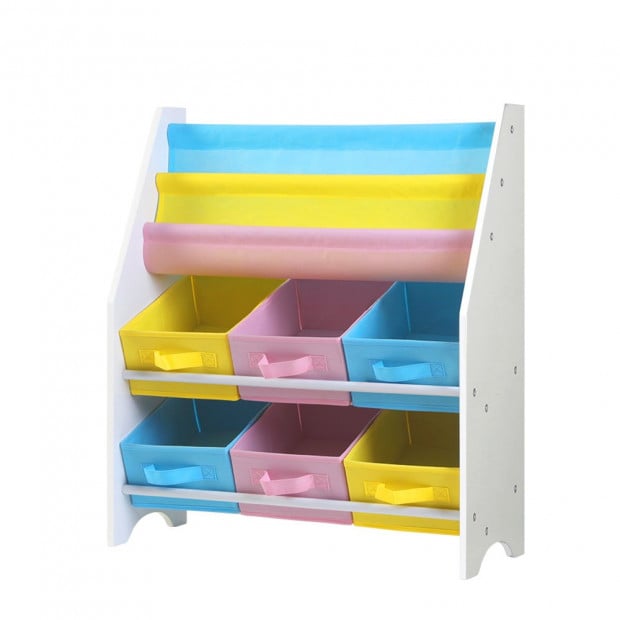 Kids Bookshelf Toy Storage Organizer Bookcase 2 Tiers