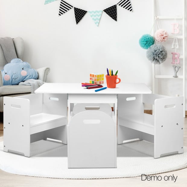 Kids Table and Chair Set - White Image 9