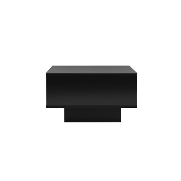 Coffee Table L.E.D Lights Gloss Storage Drawer Modern Furniture Black Image 4