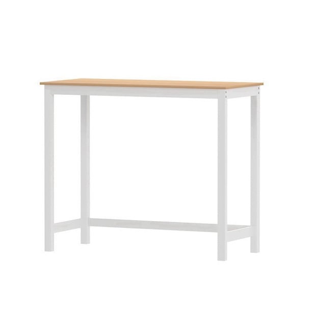 Bar Table Ari Dining Desk High Solid Wood Kitchen Shelf Wooden White