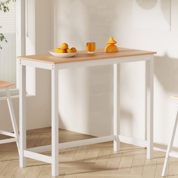 Bar Table Ari Dining Desk High Solid Wood Kitchen Shelf Wooden White Image 8