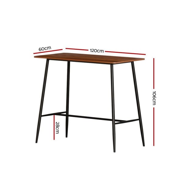 Bar Table Industrial Dining Desk High Wood Kitchen Shelf Wooden Cafe Image 2