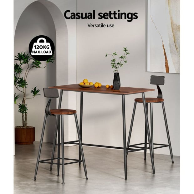 Bar Table Industrial Dining Desk High Wood Kitchen Shelf Wooden Cafe Image 5