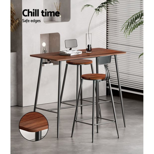Bar Table Industrial Dining Desk High Wood Kitchen Shelf Wooden Cafe Image 6