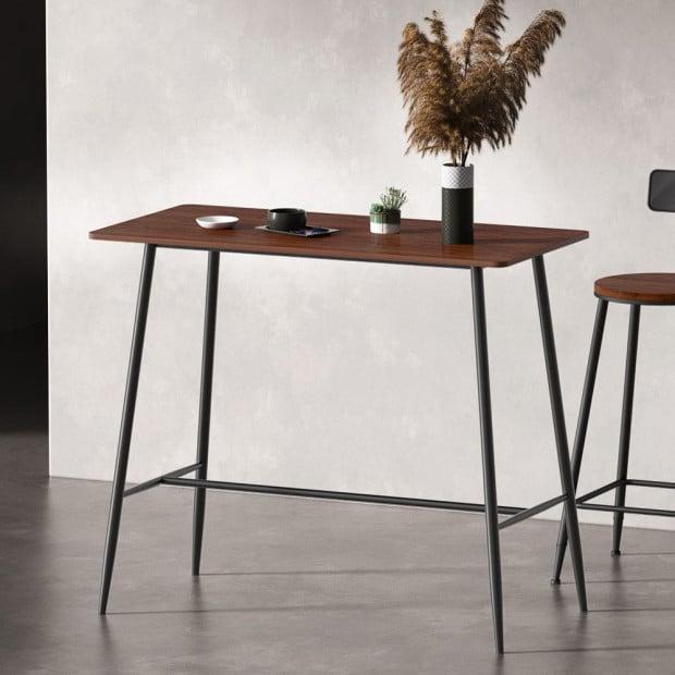 Bar Table Industrial Dining Desk High Wood Kitchen Shelf Wooden Cafe Image 8