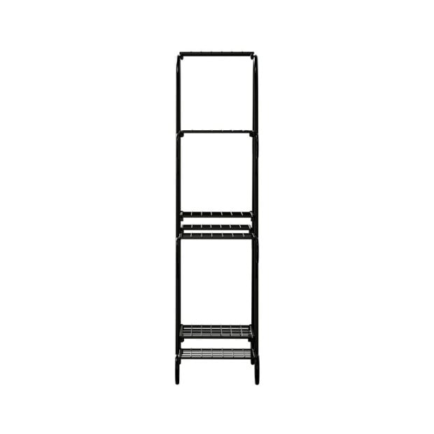 Plant Stand Outdoor Indoor Metal Flower Pots Rack Corner Shelf Black Image 4