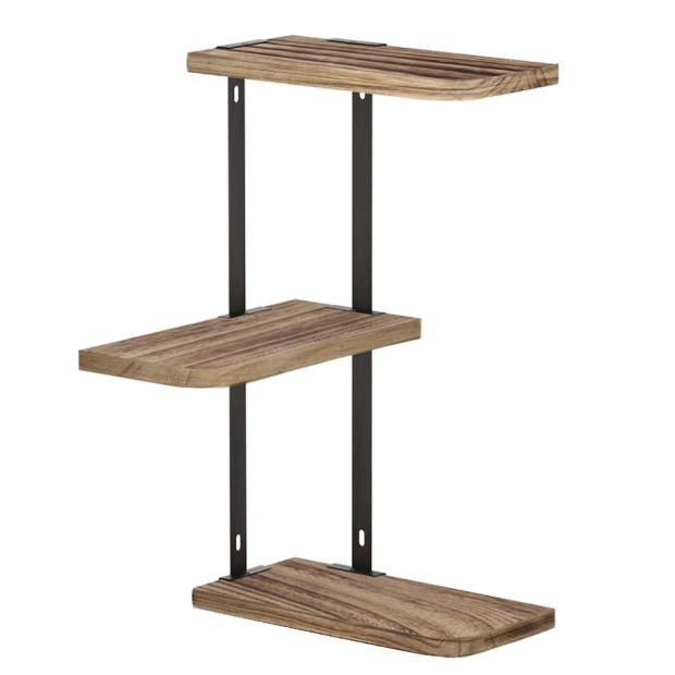 Floating Wall Shelves Brackets 3 Tiers Corner Display DIY Wall Mount