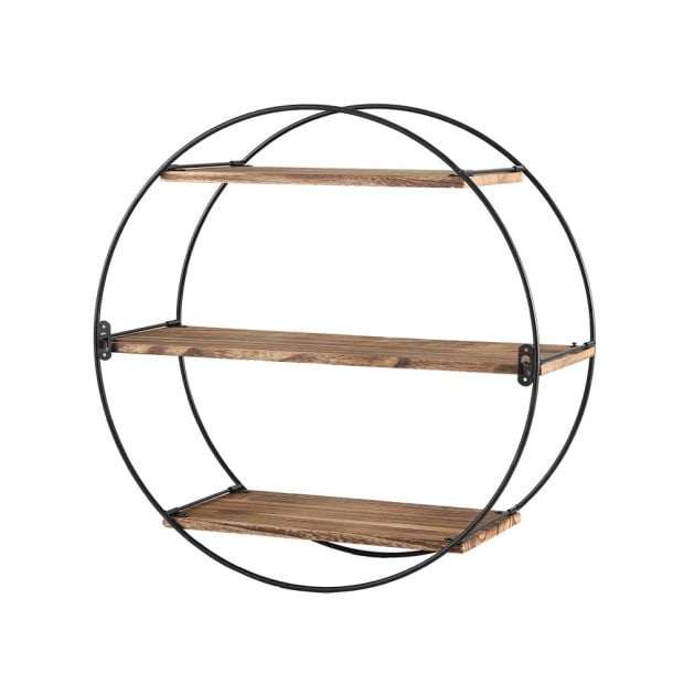 Floating Wall Shelves Brackets Round 3 Tiers Display Diy Wall Mount