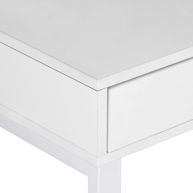 Computer Desk Office Study Table Drawer Bookshelf - White Image 3
