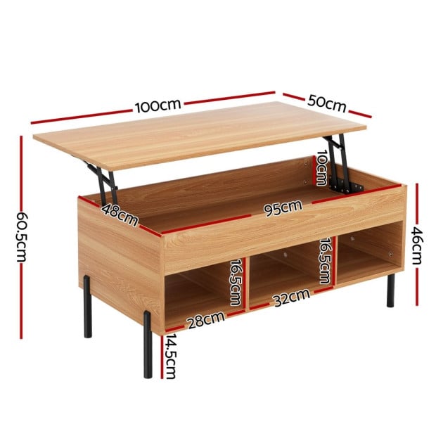 Coffee Table Lift-top Storage - Oak Image 2