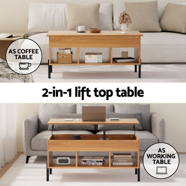 Coffee Table Lift-top Storage - Oak Image 4
