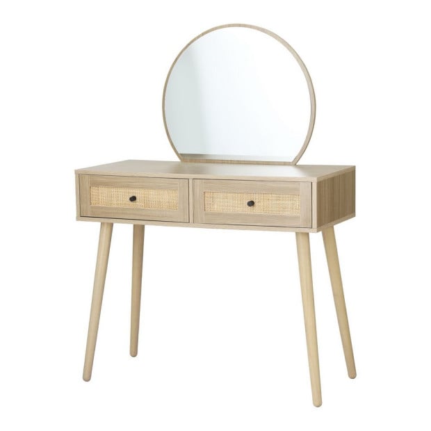 Dressing Table Set Rattan Frances Mirror Cabinbet Drawer