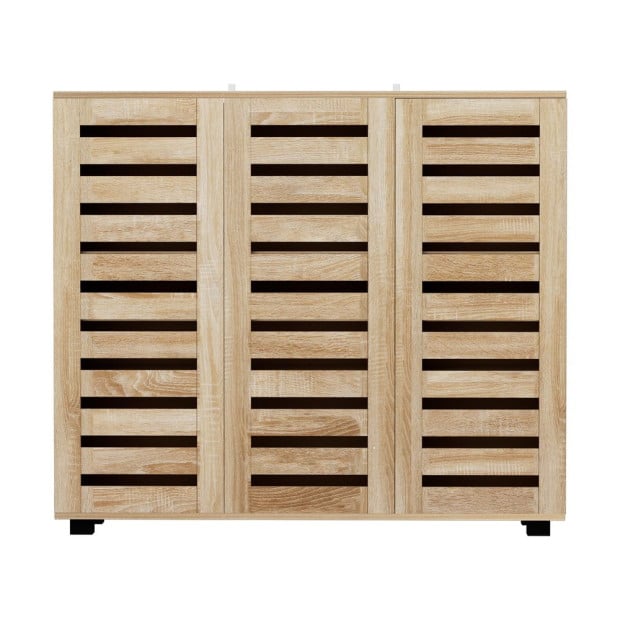 Shoe Cabinet 30 Pairs Adjustable Shelf - Natural Image 4