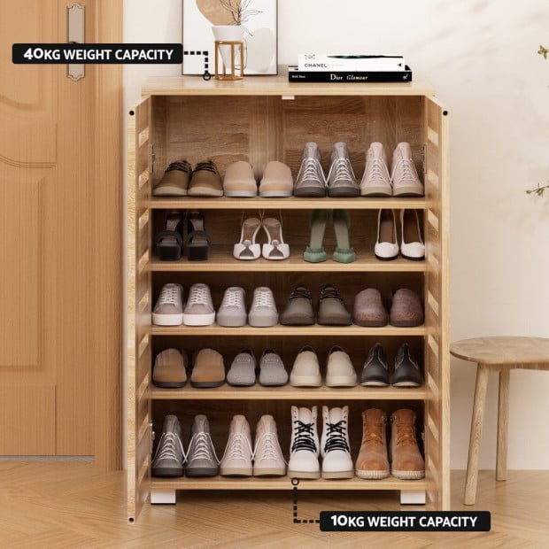 Shoe Cabinet 20 Pairs 5-tier Wood Alster Image 7