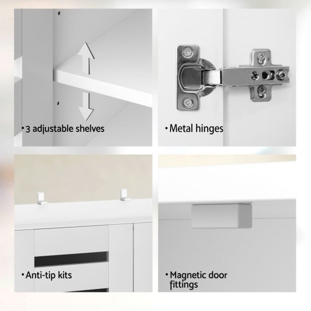 Shoe Cabinet 20 Pairs 5-tier White Alster Image 6