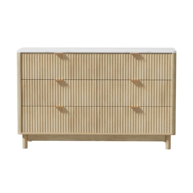 6 Chest Of Drawers Dresser Table Pine Image 4