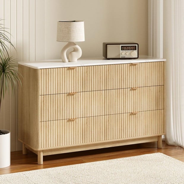 6 Chest Of Drawers Dresser Table Pine Image 8