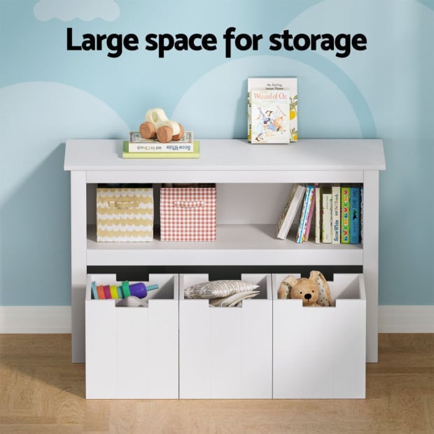 Kids Bookshelf 3 Drawers Storage Children Bookcase Toy Organiser Display Image 5